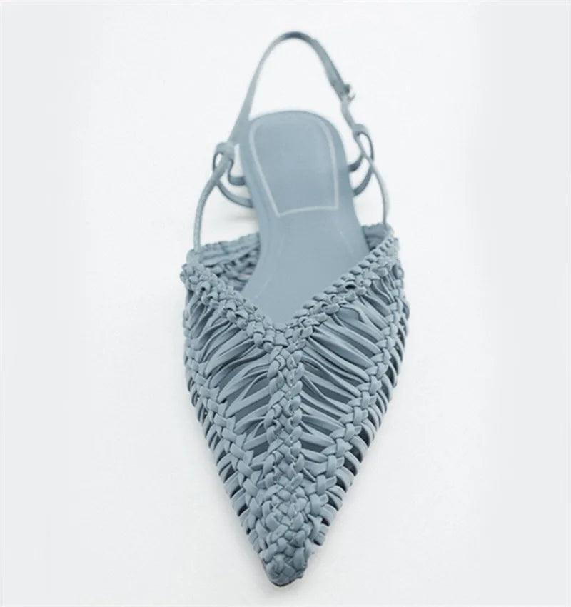 Flat Woven Slingback Flats - Sky Blue from The House of CO-KY - Shoes