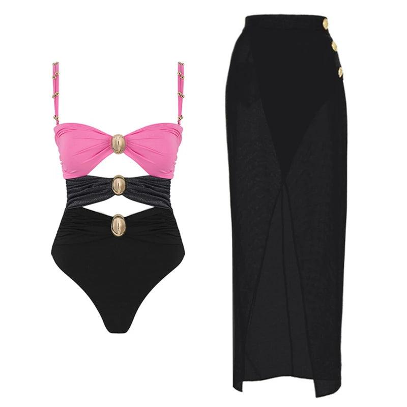 Haley Swimsuit With Cover Up - Black from The House of CO-KY - Swimwear