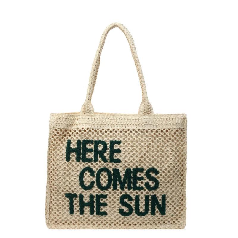 Here Comes The Sun Straw Tote Bag from The House of CO-KY - Handbags