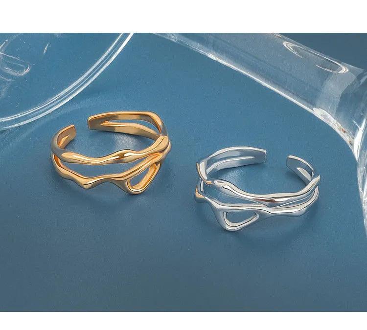 Irregular Double Adjustable Ring from The House of CO-KY - Rings