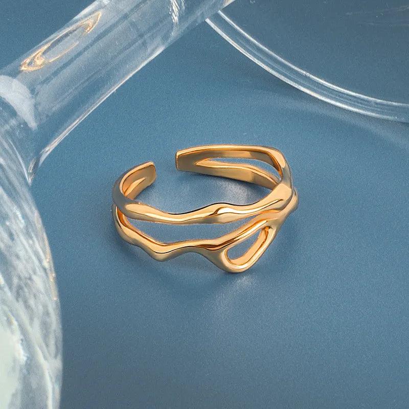 Irregular Double Adjustable Ring from The House of CO-KY - Rings