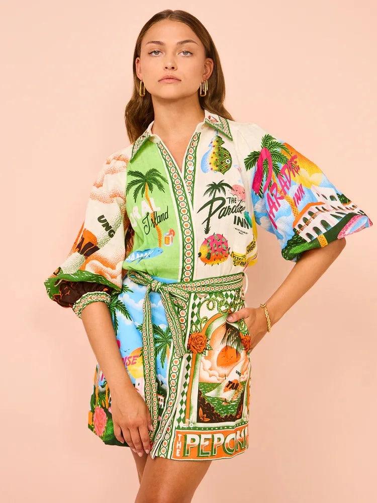Jen Tropical Mini Dress from The House of CO-KY - Dresses