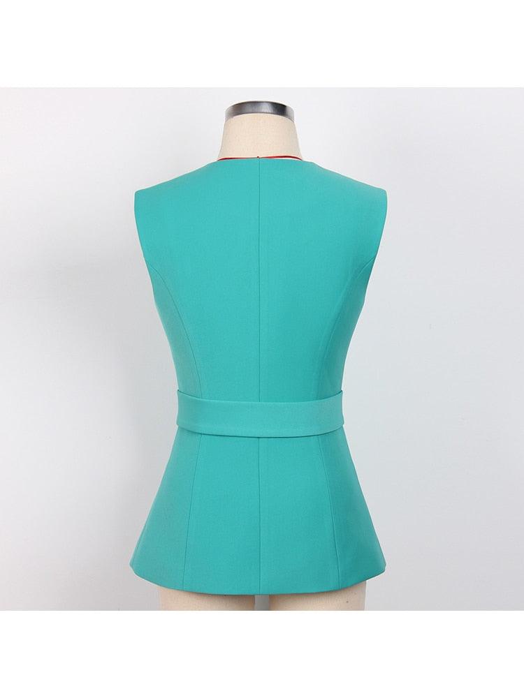 Odessa Belted-waist Sleeveless Jacket from The House of CO-KY - Coats & Jackets