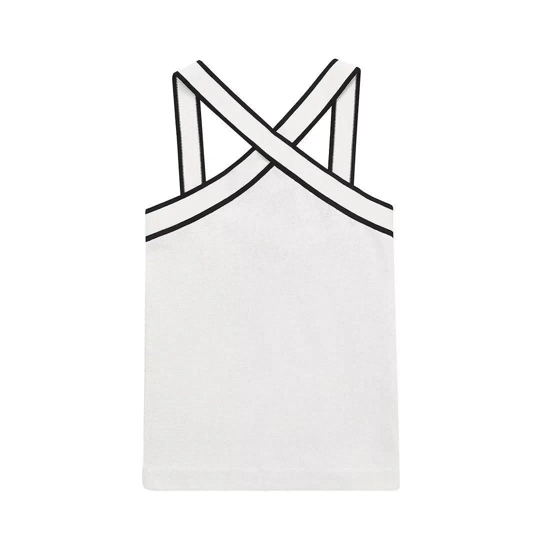 Paola Cross Collar Tank Top from The House of CO-KY - Shirts & Tops