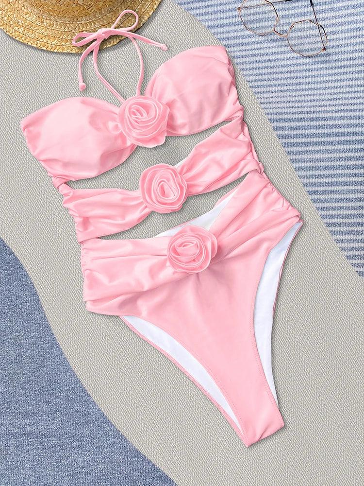 Parker Triple Roses Swimsuit from The House of CO-KY - Swimwear