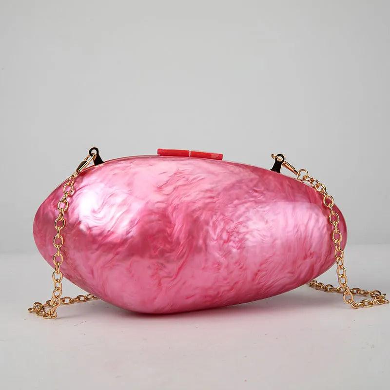 Pearl Acrylic Clutch Bag - Rose from The House of CO-KY - Handbags