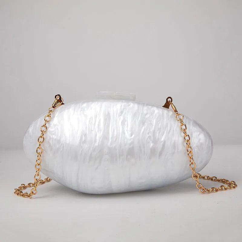 Pearl Acrylic Clutch Bag - White from The House of CO-KY - Handbags