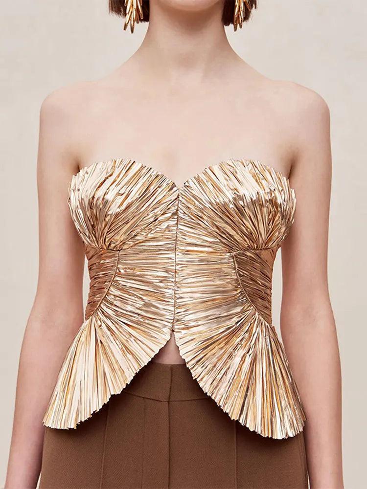 Rocio Shiny Strapless Top from The House of CO-KY - Shirts & Tops