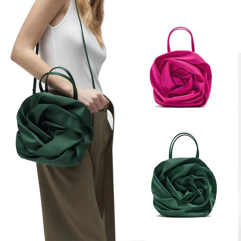 Silk Pleated Flower Handbag from The House of CO-KY - Handbags