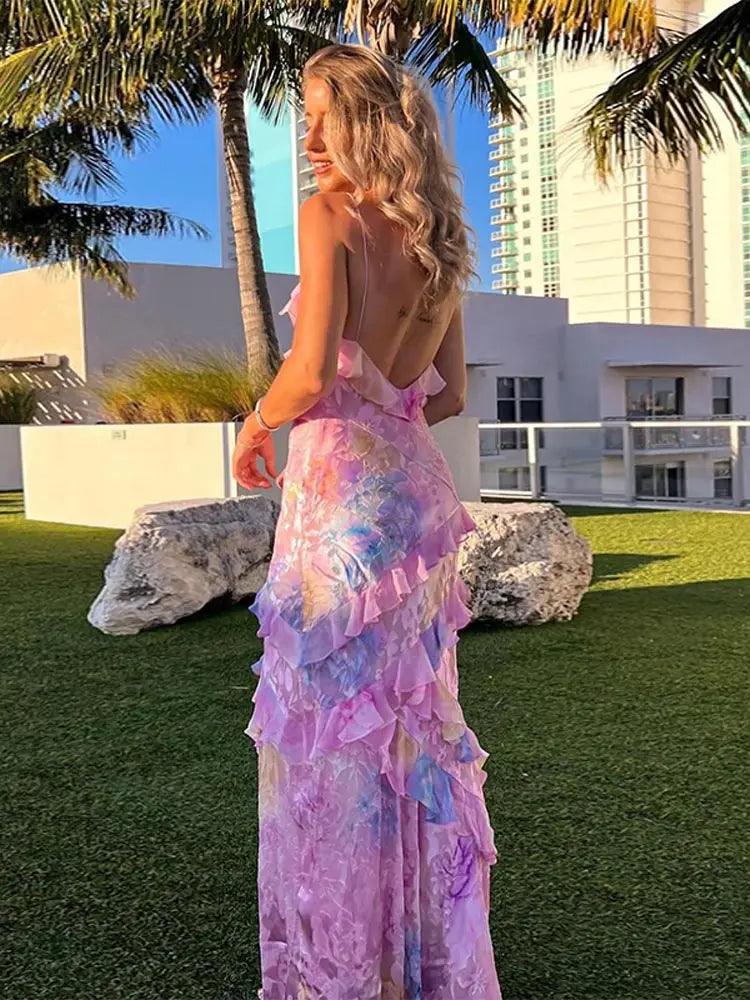 Sofia Ruffles Backless Dress - Pink from The House of CO-KY - Dresses