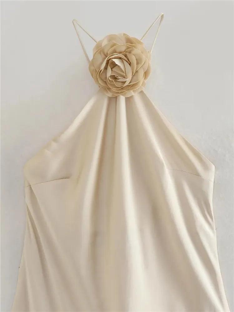 Susie Flower Satin Dress from The House of CO-KY - Dresses