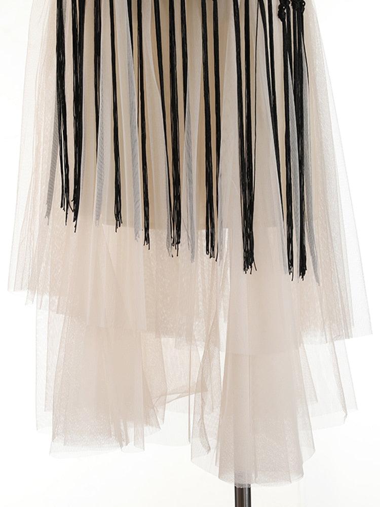 Tully Tassels Mesh Skirt from The House of CO-KY - Skirts