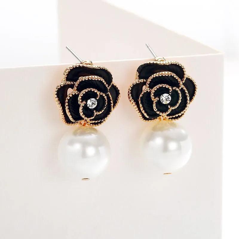 Vintage Flower and Pearl Earrings from The House of CO-KY - Earrings
