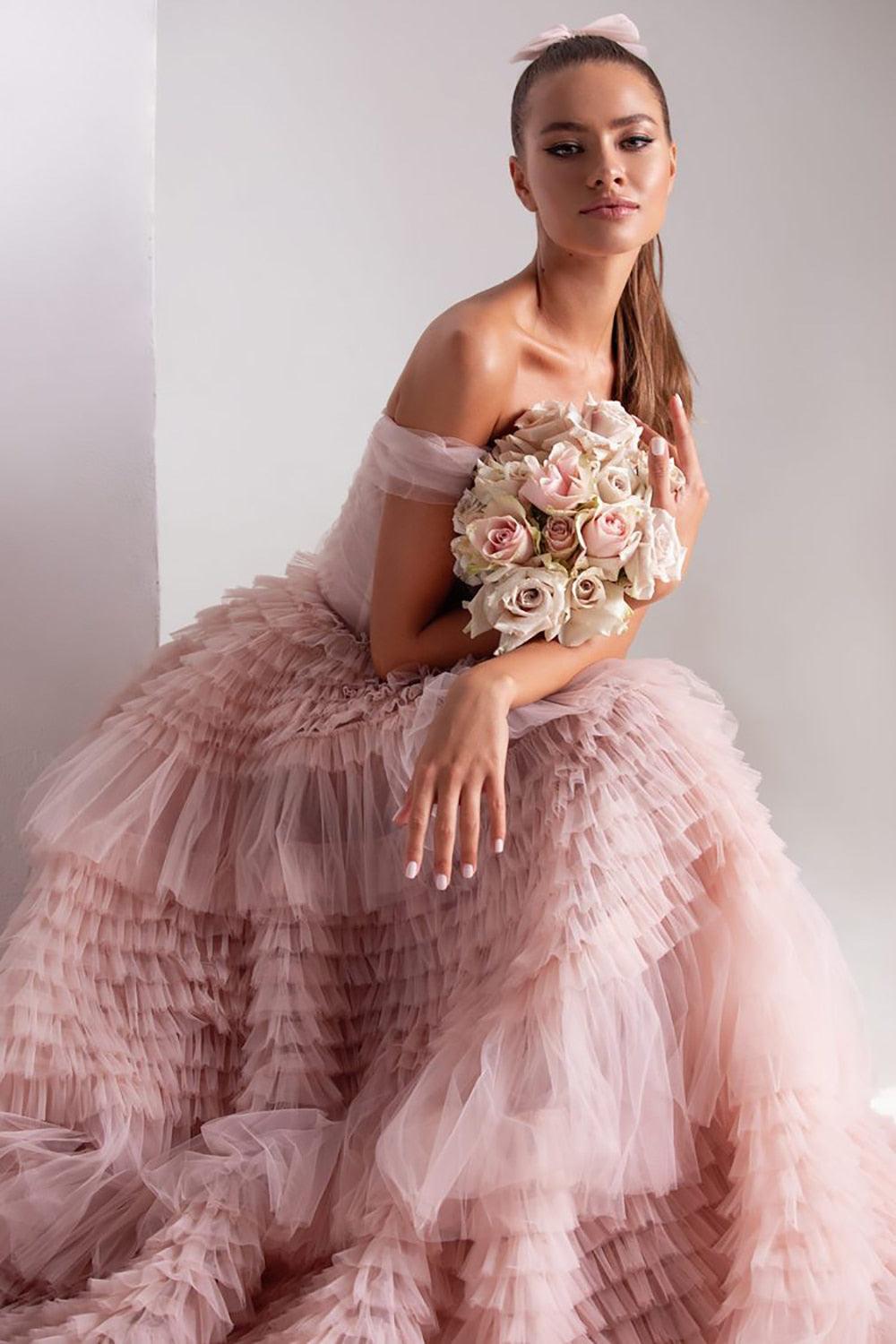 Anastasia Tiered Ruffles Gown from The House of CO-KY - Gowns