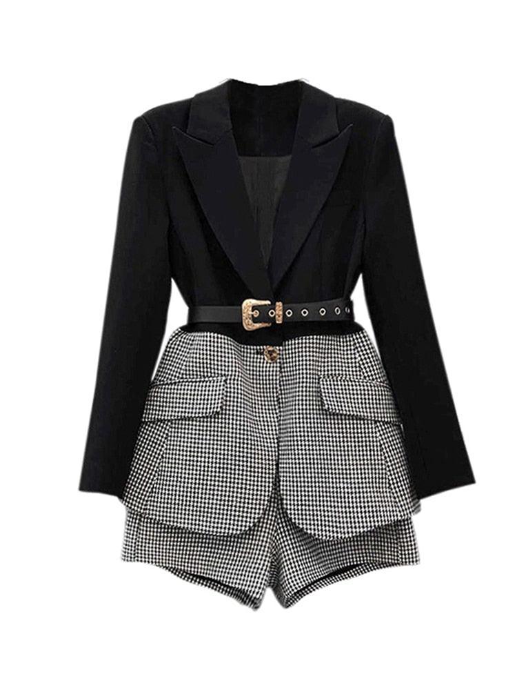 Anne Plaid Blazer and Short Set from The House of CO-KY - Outfit Sets