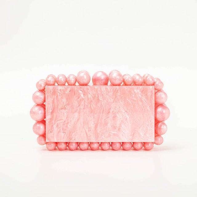 Beads Acrylic Clutch - Coral from The House of CO-KY - Handbags