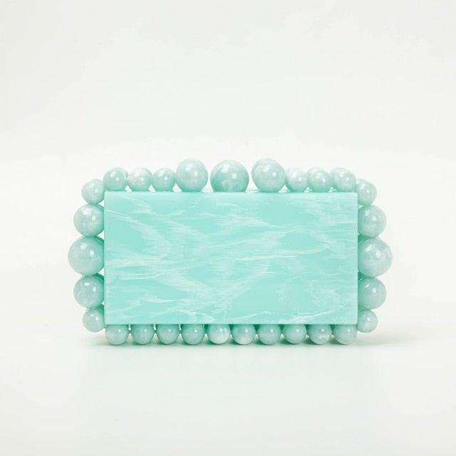Beads Acrylic Clutch - Mint Green from The House of CO-KY - Handbags