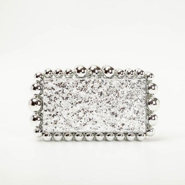 Beads Acrylic Clutch - Silver from The House of CO-KY - Handbags