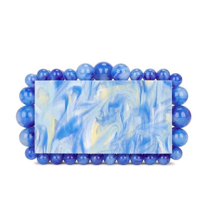 Beads Acrylic Clutch - Sky Blue from The House of CO-KY - Handbags