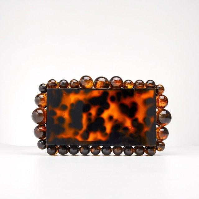 Beads Acrylic Clutch - Tortoise from The House of CO-KY - Handbags