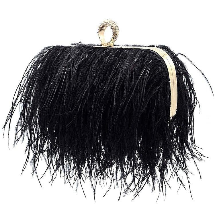Charlotte Feather Clutch Bag - The House of CO-KY - Handbags - Charlotte Feather Clutch Bag - __tab1:care-sequins-and-feathers, Bags, Clutches, Feathers