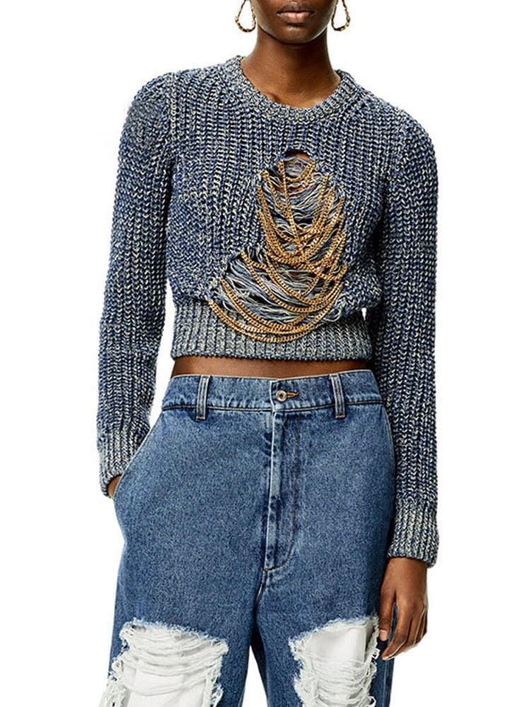 Claire Chain Sweater from The House of CO-KY - Shirts & Tops