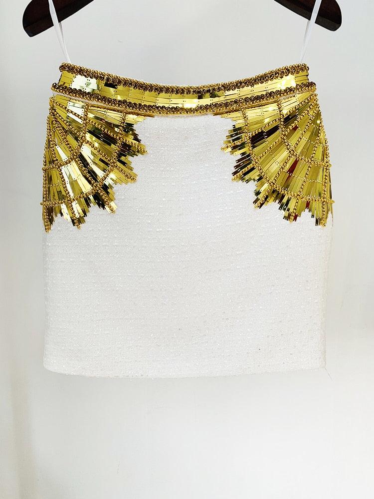Cleo Beaded Tweed Mini Skirt from The House of CO-KY - Skirts