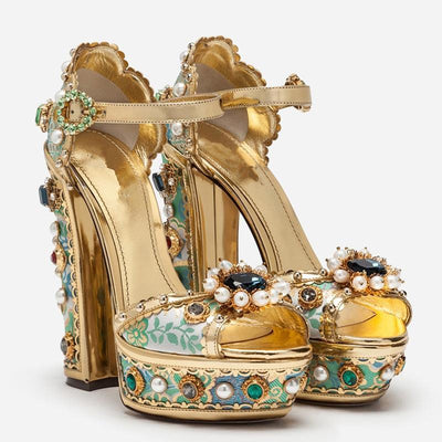 Crystal Embroidery High Heels from The House of CO-KY