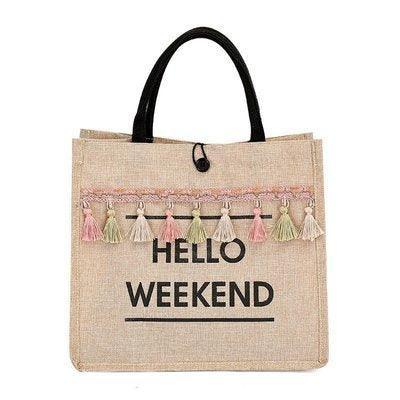 Hello Weekend Tassel Tote Bag from The House of CO-KY - Handbags