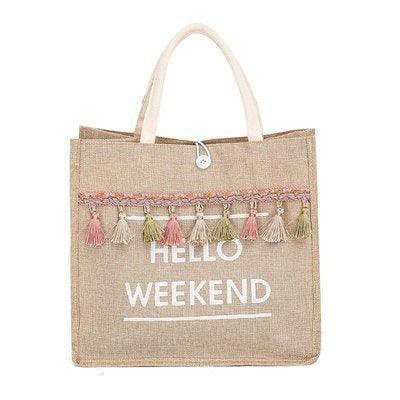 Hello Weekend Tassel Tote Bag from The House of CO-KY - Handbags