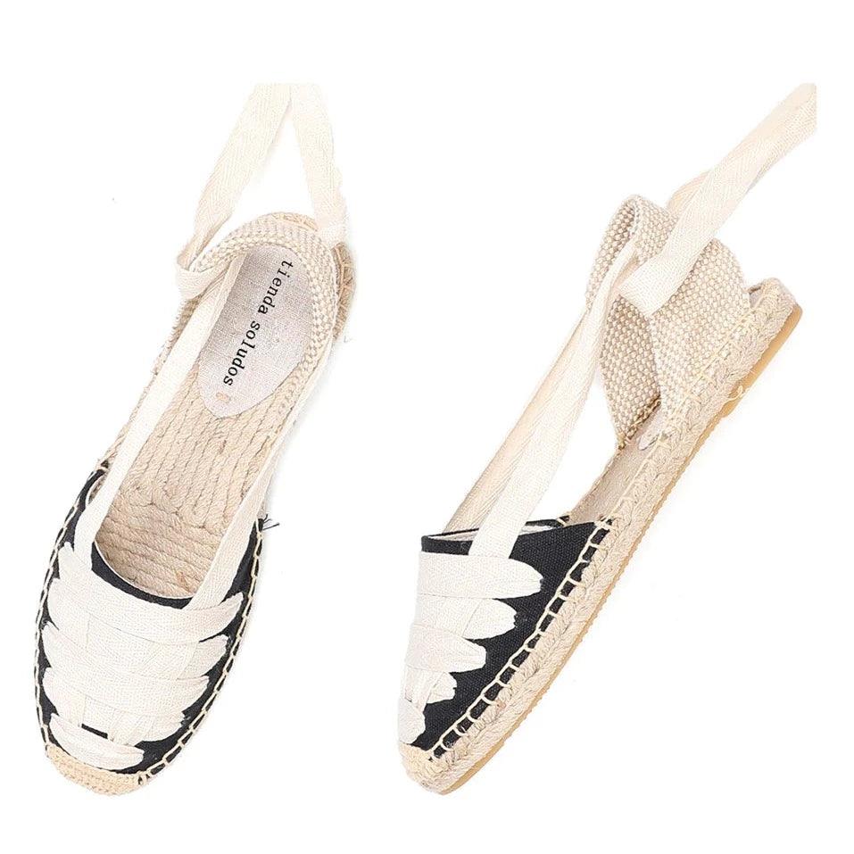 Lace-Up Espadrille Sandals - Black from The House of CO-KY - Shoes
