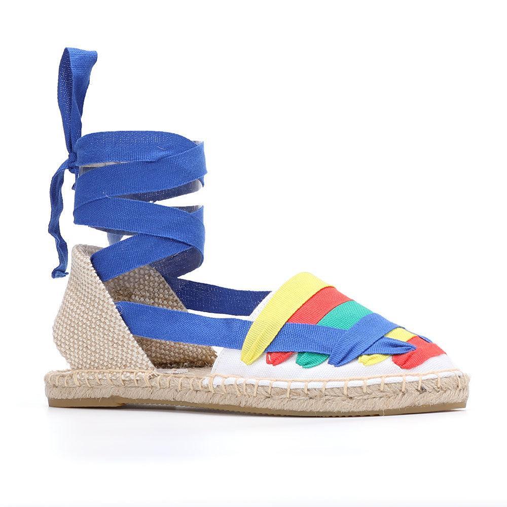 Lace-Up Espadrille Sandals - Blue - The House of CO-KY - Shoes - Lace-Up Espadrille Sandals - Blue - Espadrilles, Sandals, Shoes