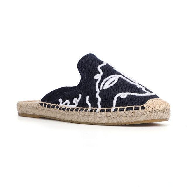 Looking At You Espadrille Mules - Navy - The House of CO-KY - Shoes - Looking At You Espadrille Mules - Navy - Espadrilles, Mules, Shoes