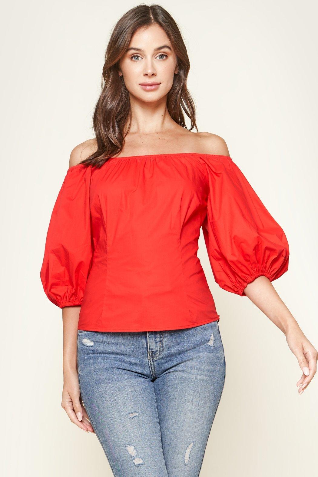 Lori Off The Shoulder Puff Sleeve Top from The House of CO-KY - Shirts & Tops
