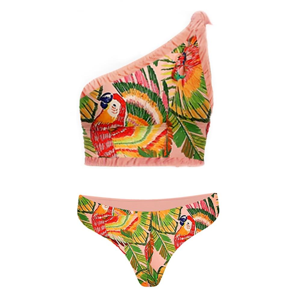 Macaw Leaves One-Shoulder Swimsuit from The House of CO-KY - Swimwear