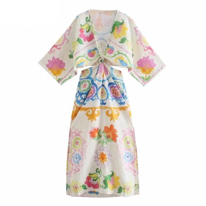 Neve Kimono Cut-Out Dress - The House of CO-KY - Dresses - Neve Kimono Cut-Out Dress - Dresses