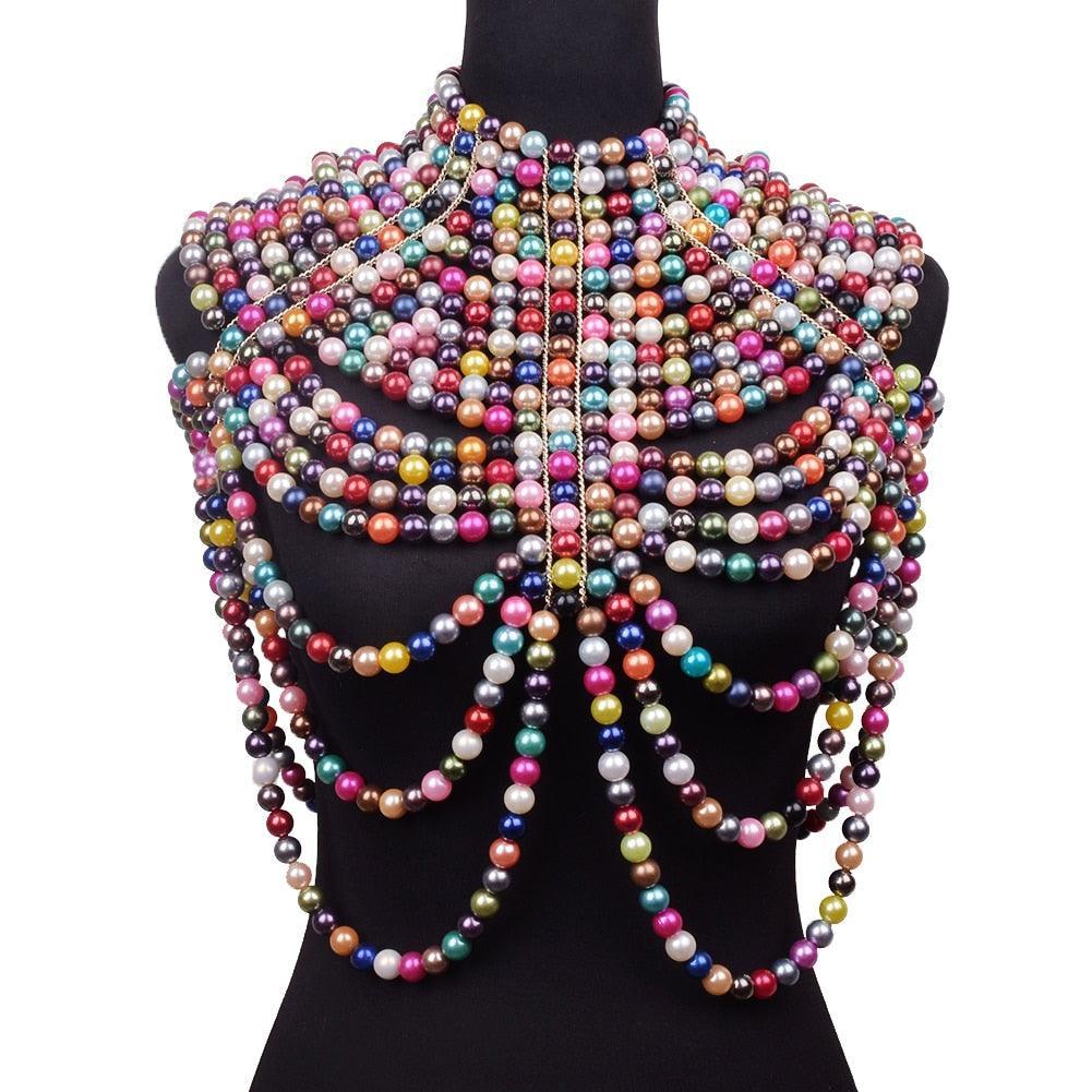 Pearl Body Chain from The House of CO-KY - Necklaces