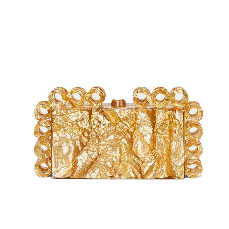 Rings Acrylic Clutch - Gold from The House of CO-KY - Handbags