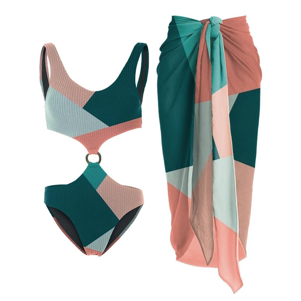 Susy Color Block Beachwear Skirt from The House of CO-KY - Skirts