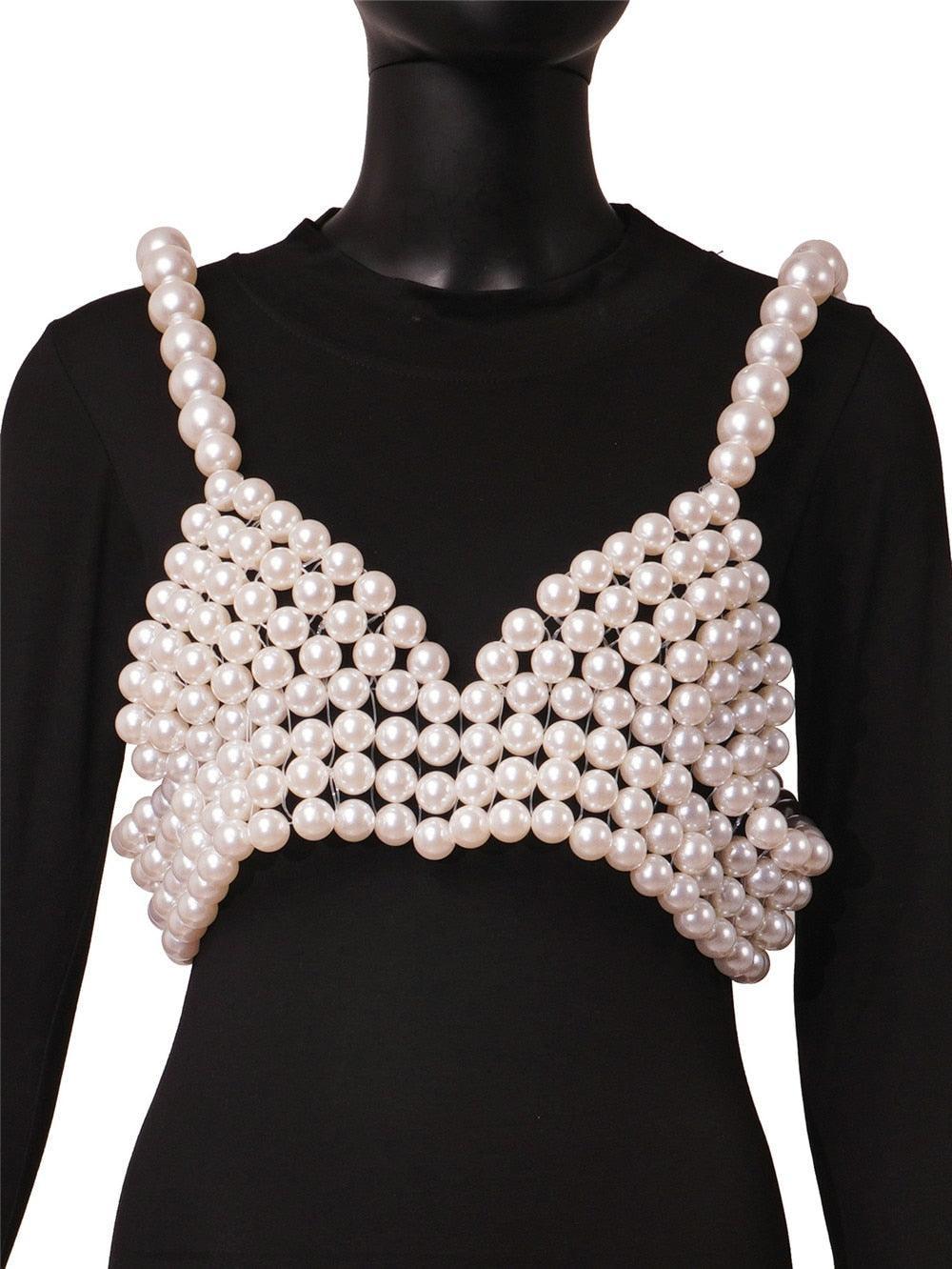 Tammy Pearl Beads Crop Top from The House of CO-KY - Shirts & Tops