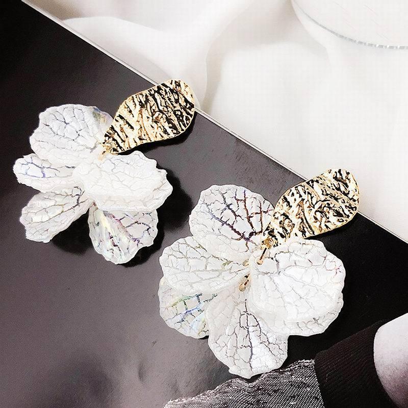 White Flower Petal Clip-On Earrings from The House of CO-KY - Earrings